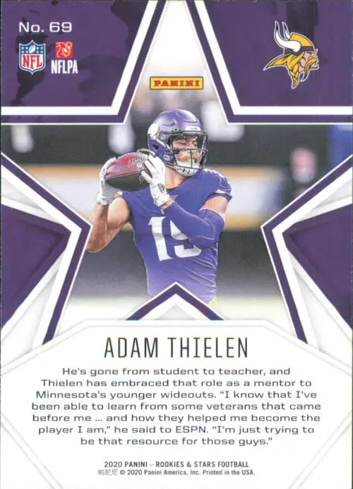 2020 Rookies and Stars #69 Adam Thielen Minnesota Vikings NFL Football NM-MT