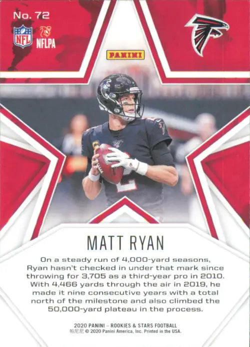 2020 Rookies and Stars #72 Matt Ryan Atlanta Falcons NFL Football Card NM-MT