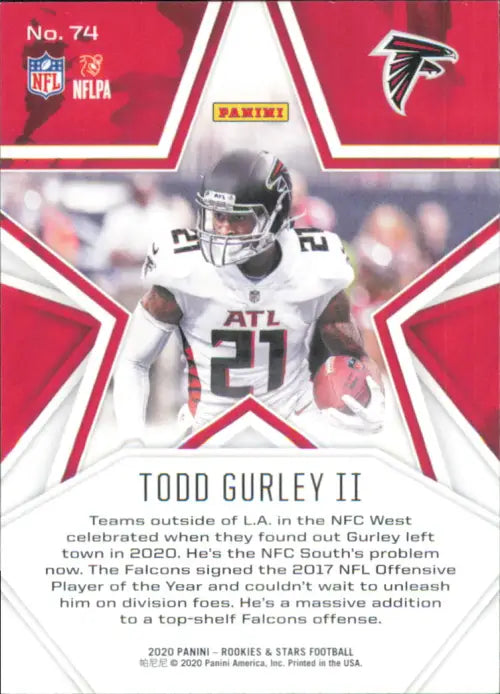 2020 Rookies and Stars #74 Todd Gurley II Atlanta Falcons NFL Football NM-MT