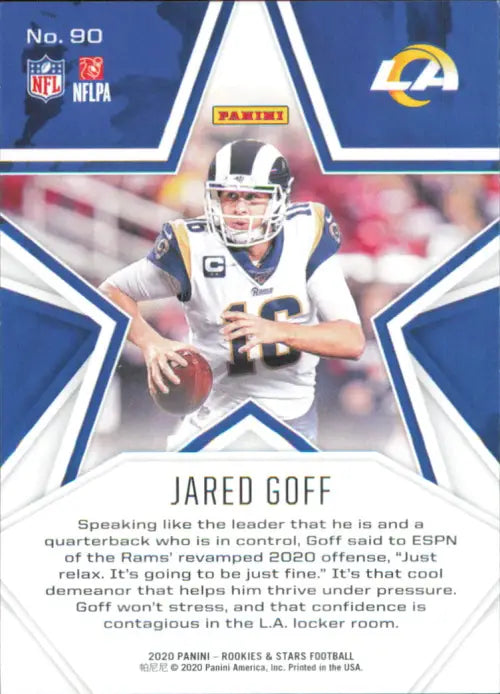 2020 Rookies and Stars #90 Jared Goff Los Angeles Rams NFL Football Card NM-MT