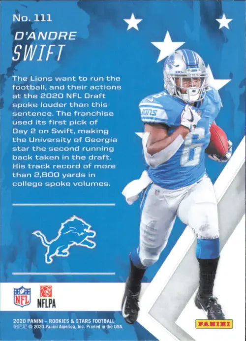 2020 Rookies and Stars #111 D’Andre Swift Rookie Detroit Lions NFL NM-MT