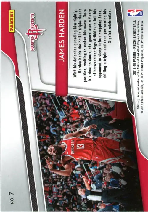 2018-19 Panini Prizm Get Hyped! #7 James Harden Houston Rockets Basketball NM-MT