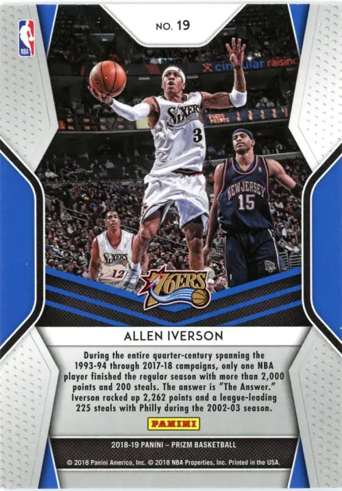 2018-19 Panini Prizm Dominance #19 Allen Iverson Philadelphia 76ers NBA NM-MT