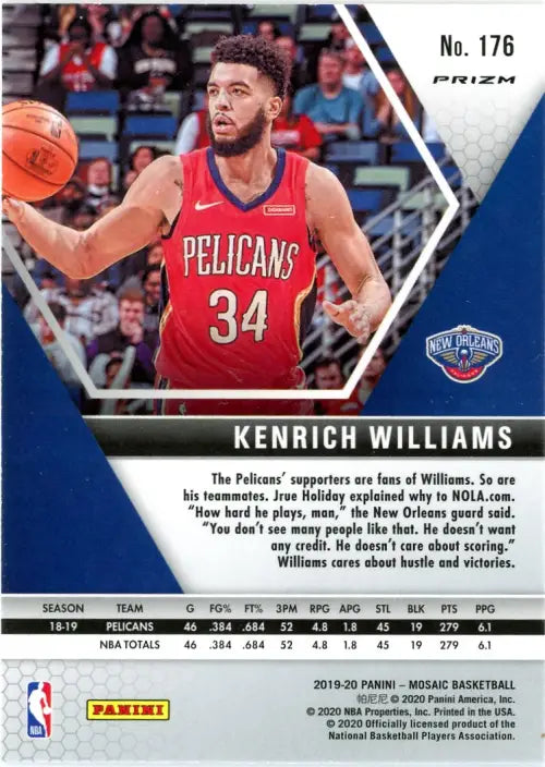 2019-20 Panini Mosaic Silver #176 Kenrich Williams New Orelans Pelicans NM-MT