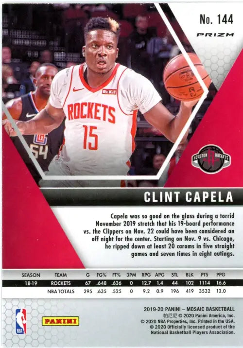 2019-20 Panini Mosaic Mosaic #144 Clint Capela Houston Rockets Basketball NM-MT