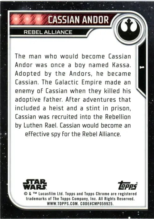 2023 Topps Chrome Star Wars #1 Cassian Andor NM-MT