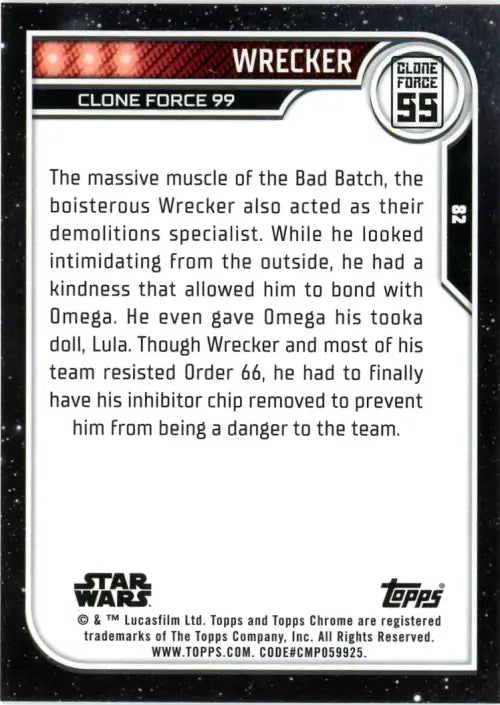 2023 Topps Chrome Star Wars #82 Wrecker NM-MT