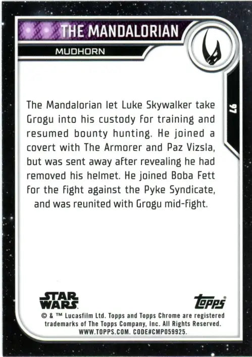 2023 Topps Chrome Star Wars #97 The Mandalorian NM-MT