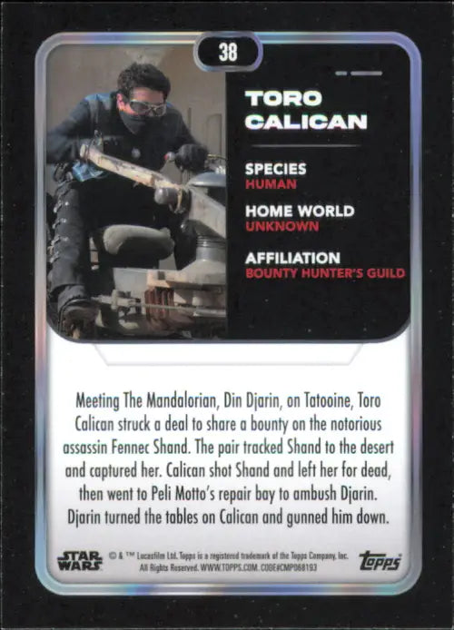 2023 Topps Star Wars #38 Toro Calican Mandalorian NM-MT