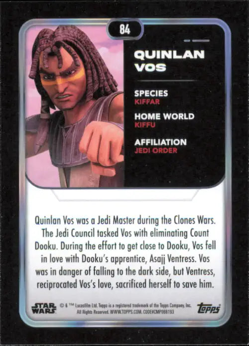 2023 Topps Star Wars #84 Quinlan Vos The Clone Wars NM-MT