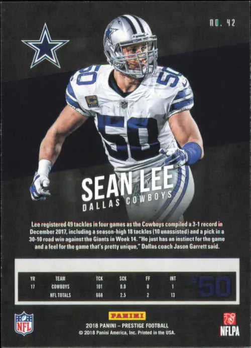 2018 Prestige #42 Sean Lee Dallas Cowboys NFL Football Card NM-MT