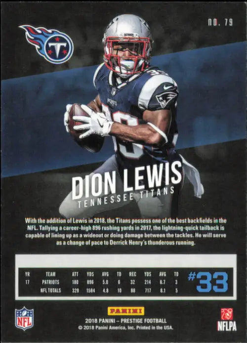 2018 Prestige #79 Dion Lewis Tennessee Titans NFL Football Card NM-MT