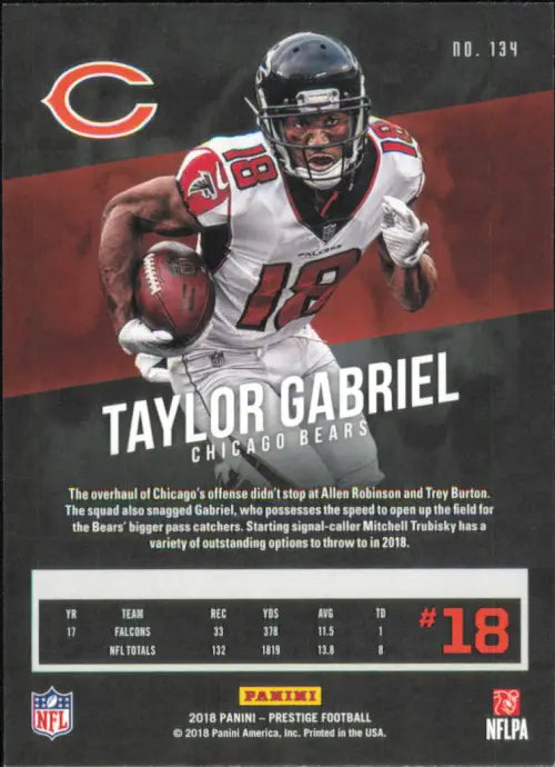 2018 Prestige #134 Taylor Gabriel Chicago Bears NFL Football Card NM-MT