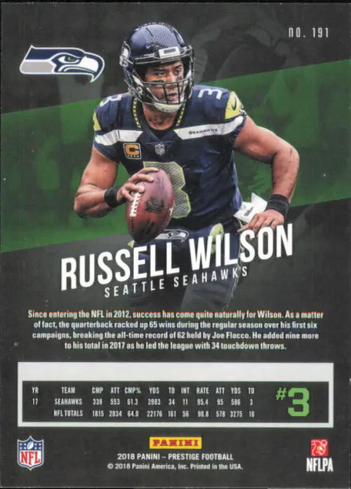 2018 Prestige #191 Russell Wilson Seattle Seahawks NFL Football Card NM-MT