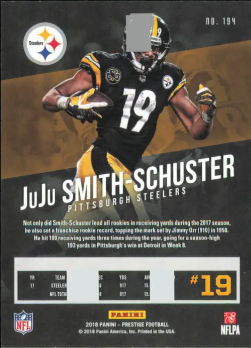 2018 Prestige #194 JuJu Smith-Schuster Pittsburgh Steelers NFL Football NM-MT