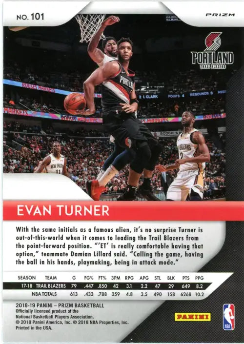 2018-19 Panini Prizm Prizms Green #101 Evan Turner Portland Trail Blazers NM-MT