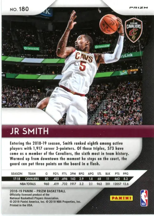 2018-19 Panini Prizm Prizms Green #180 JR Smith Cleveland Cavaliers NBA NM-MT