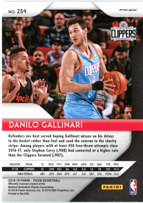 2018-19 Panini Prizm Prizms Green #254 Danilo Gallinari LA Clippers NBA NM-MT