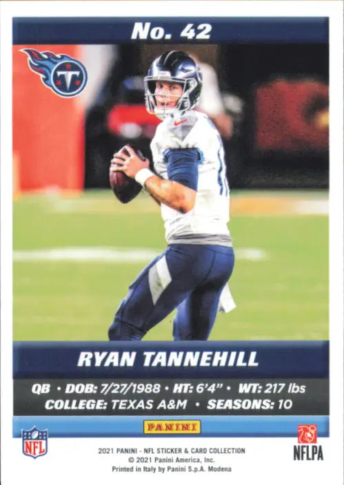 2021 Panini Stickers Cards Silver #42 Ryan Tannehill Tennessee Titans NFL NM-MT