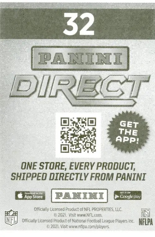 Panini Direct advertisement for Kyle Pitts Draft rookie trading card with QR code.