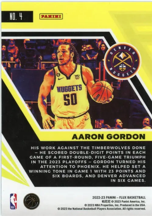 2022-23 Panini Flux #4 Aaron Gordon Denver Nuggets Basketball Card NBA NM-MT