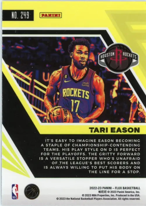 2022-23 Panini Flux #249 Tari Eason Rookie Houston Rockets Basketball Card NM-MT