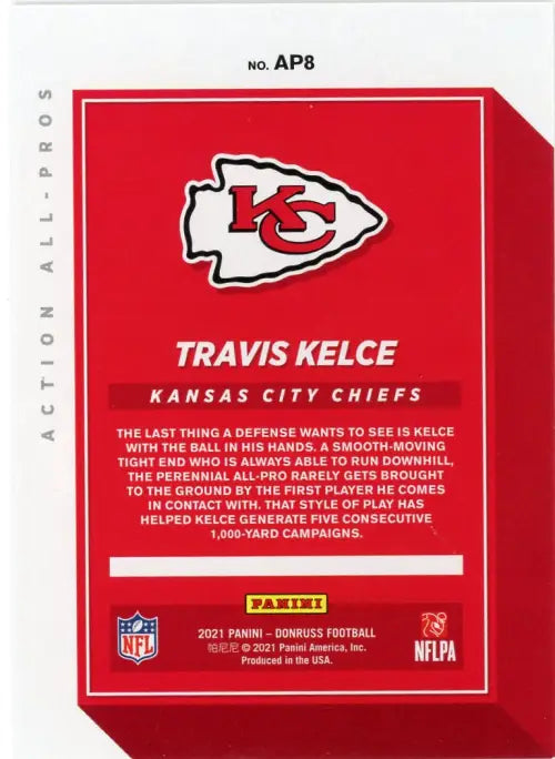 2021 Donruss Action All Pros #8 Travis Kelce Kansas City Chiefs Football EX-MT