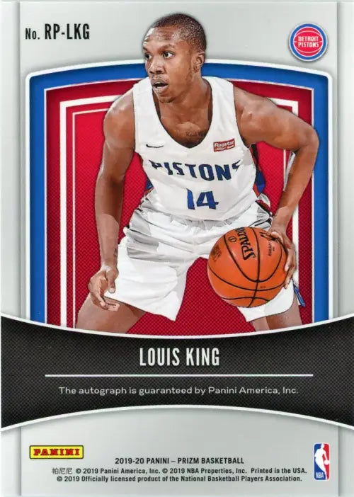 2019-20 Panini Prizm Rookie Penmanship #7 Louis King Auto Detroit Pistons NM-MT