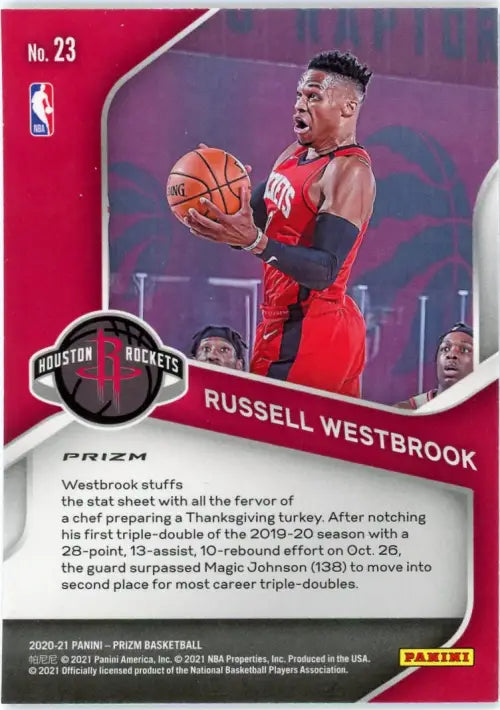 2020-21 Panini Prizm Dominance Prizms Green #23 Russell Westbrook Rockets NM-MT