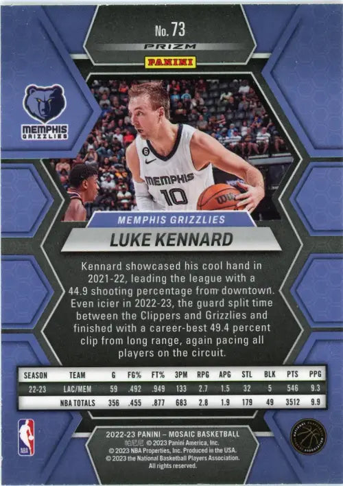 2022-23 Panini Mosaic Reactive Yellow #73 Luke Kennard Memphis Grizzlies NM-MT