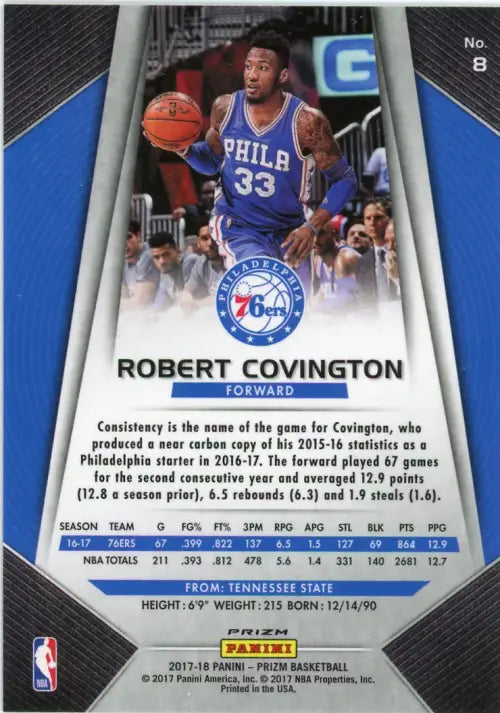 2017-18 Panini Prizm Fast Break #8 Robert Covington Philadelphia 76ers NBA NM-MT