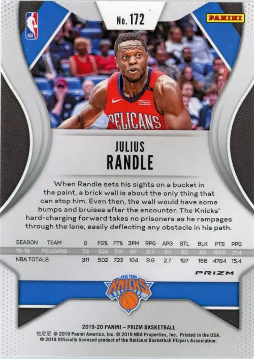 2019-20 Panini Prizm Red White Blue #172 Julius Randle New York Knicks NBA NM-MT