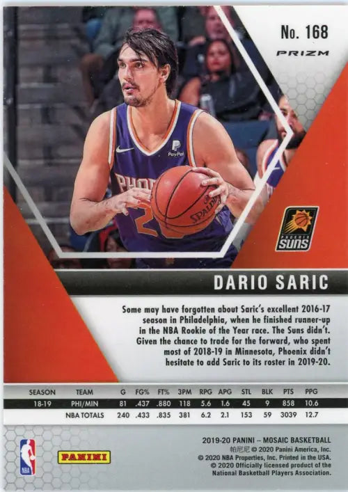 2019-20 Panini Mosaic Orange Reactive #168 Dario Saric Phoenix Suns Card NM-MT