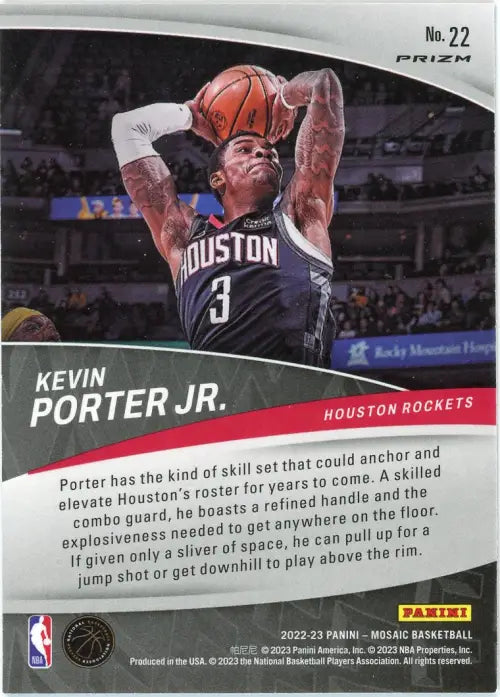 2022-23 Panini Mosaic Elevate Green #22 Kevin Porter Jr Houston Rockets NM-MT