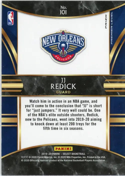 2019-20 Select Red Wave #101 JJ Redick New Orleans Pelicans Basketball NBA NM-MT