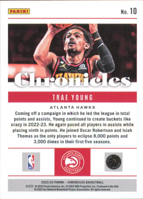 2022-23 Panini Chronicles Pink #10 Trae Young Atlanta Hawks Basketball NBA NM-MT