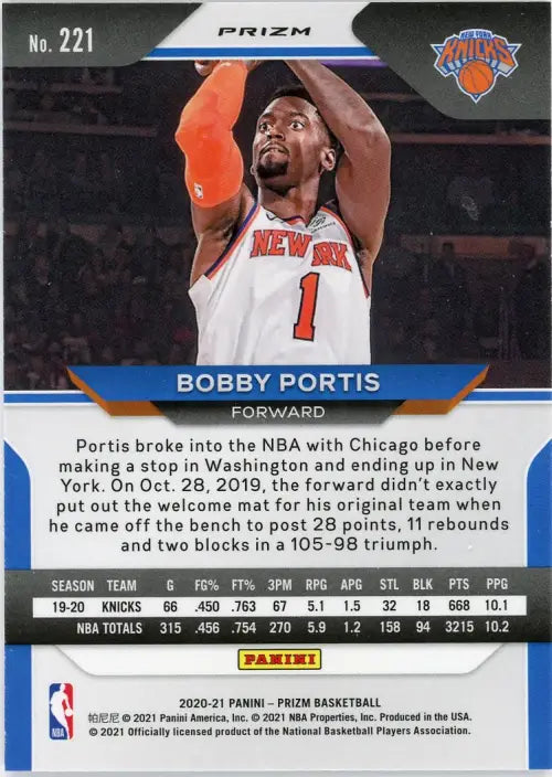 2020-21 Panini Prizm Red White and Blue #221 Bobby Portis New York Knicks NM-MT