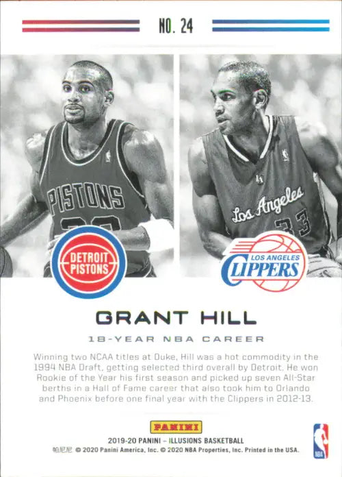 2019-20 Panini Illusions Career Lineage #24 Grant Hill Pistons Clippers NM-MT