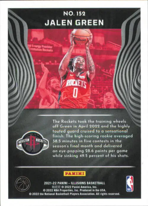 2021-22 Panini Illusions #152 Jalen Green Rookie Houston Rockets Card NBA NM-MT