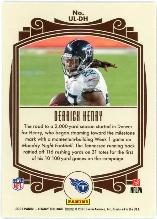 2021 Panini Legacy Under the Lights #35 Derrick Henry Tennessee Titans NFL NM-MT