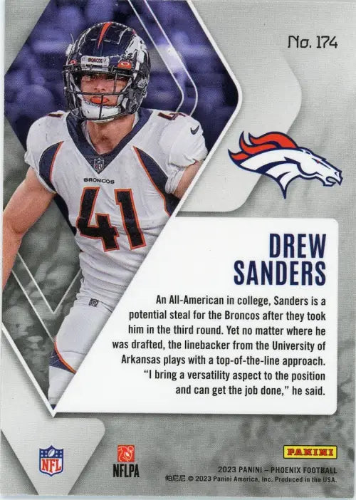 2023 Panini Phoenix Color Burst #174 Drew Sanders Denver Broncos Football NM-MT