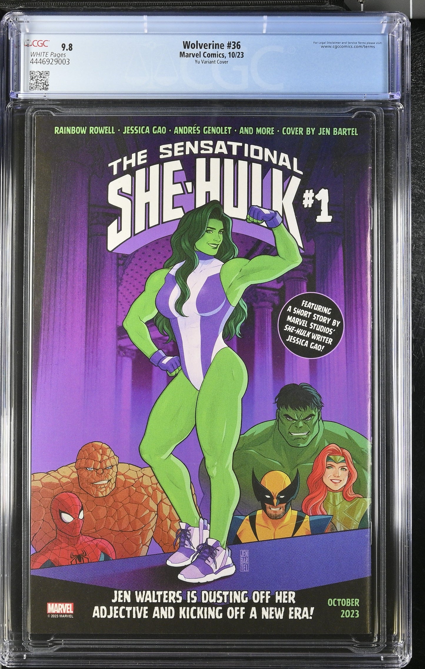 CGC-graded copy of The Sensational She-Hulk #1 in protective slab for collectors