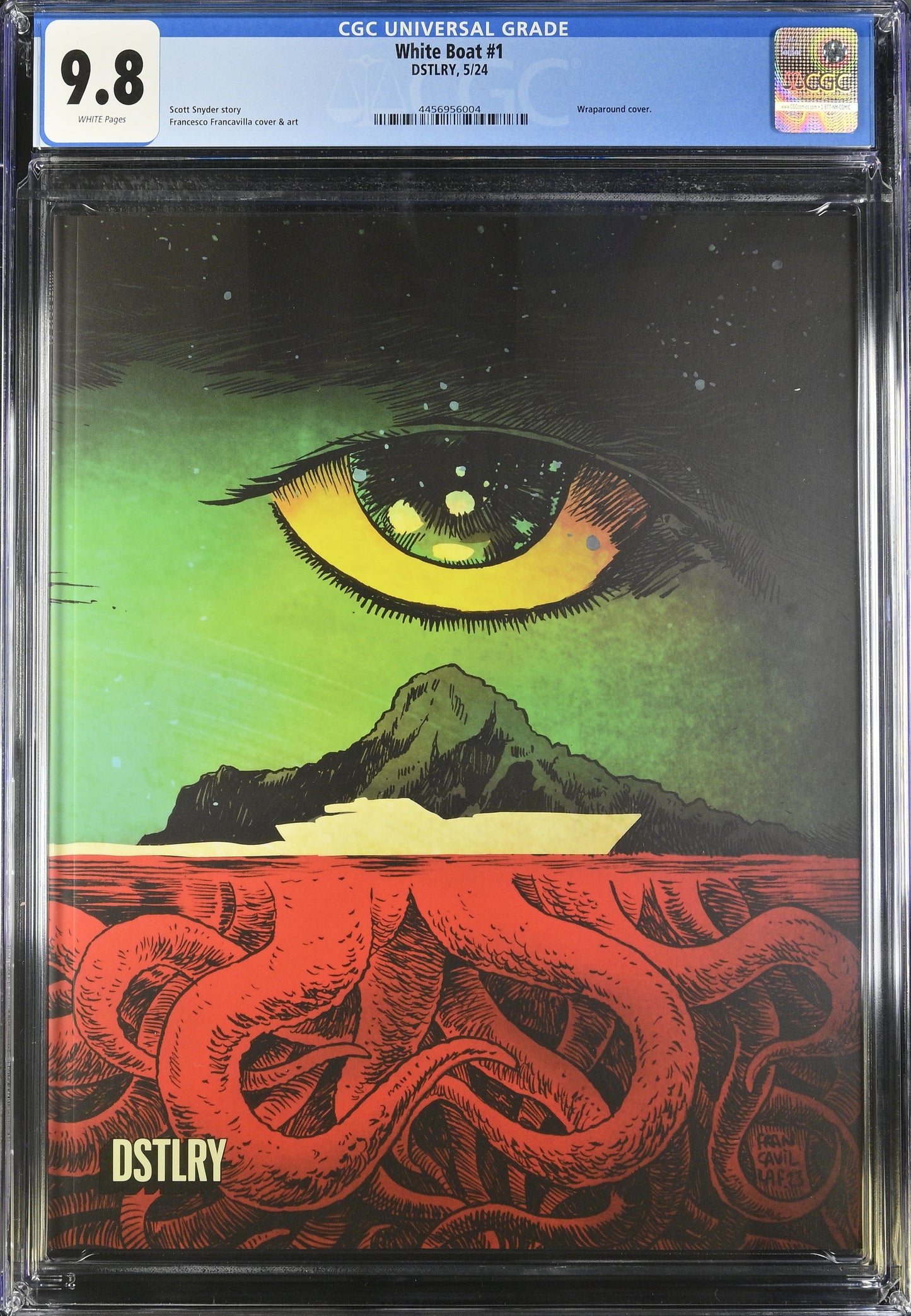 CGC graded White Boat #1 Cover H by Francesco Francavilla with surreal glowing eye art