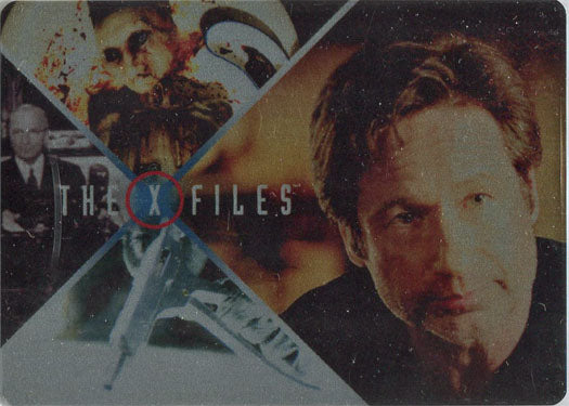 Promotional image for The X-Files with Mulder Conspiracy Monologue Metal Card CM2