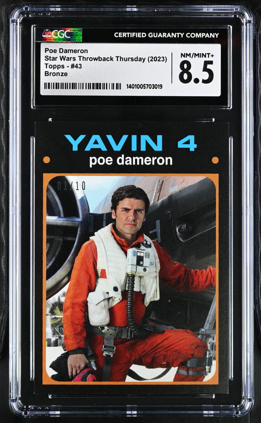 Star Wars Throwback Thursday 2023 Card #43 Poe Dameron Bronze 1/10 CGC 8.5