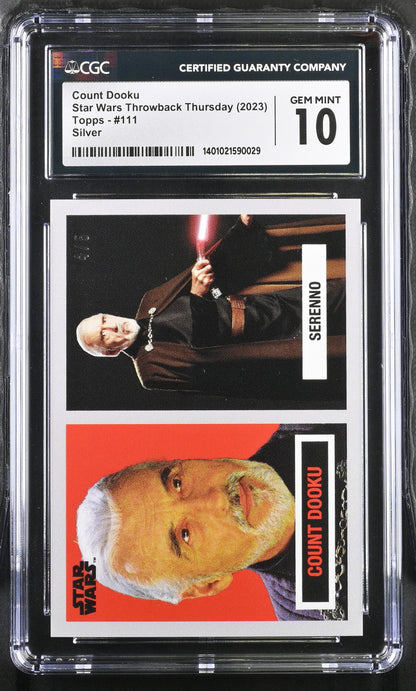 Star Wars Throwback Thursday 2023 Card #111 Count Dooku Silver 4/5 Graded CGC 10 Gem Mint