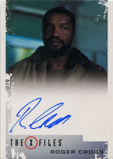 Autographed trading card of Roger Cross as Officer Wentworth with headshot and blurred background