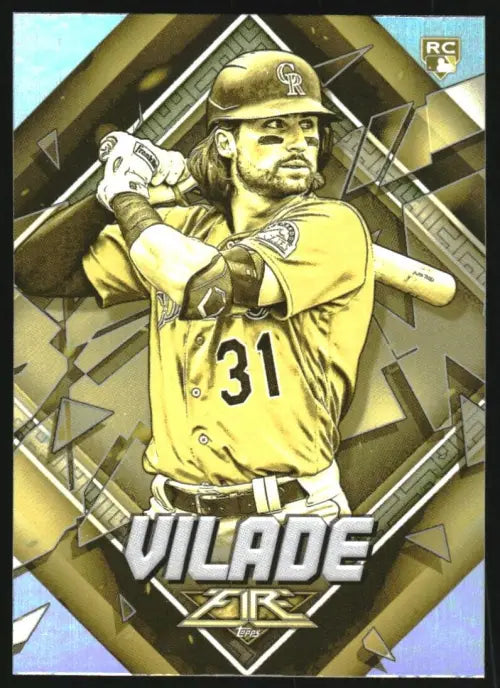 2022 Topps Fire Gold Minted #61 Ryan Vilade Rookie Colorado Rockies Baseball NM