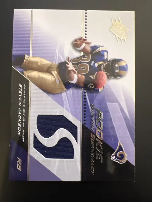 2004 SPx Rookie Swatch Supremacy SWRSJ Steven Jackson Jersey St Louis Rams NM-MT