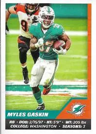 2021 Panini Stickers #60 Myles Gaskin Miami Dolphins NFL Football Card NM-MT